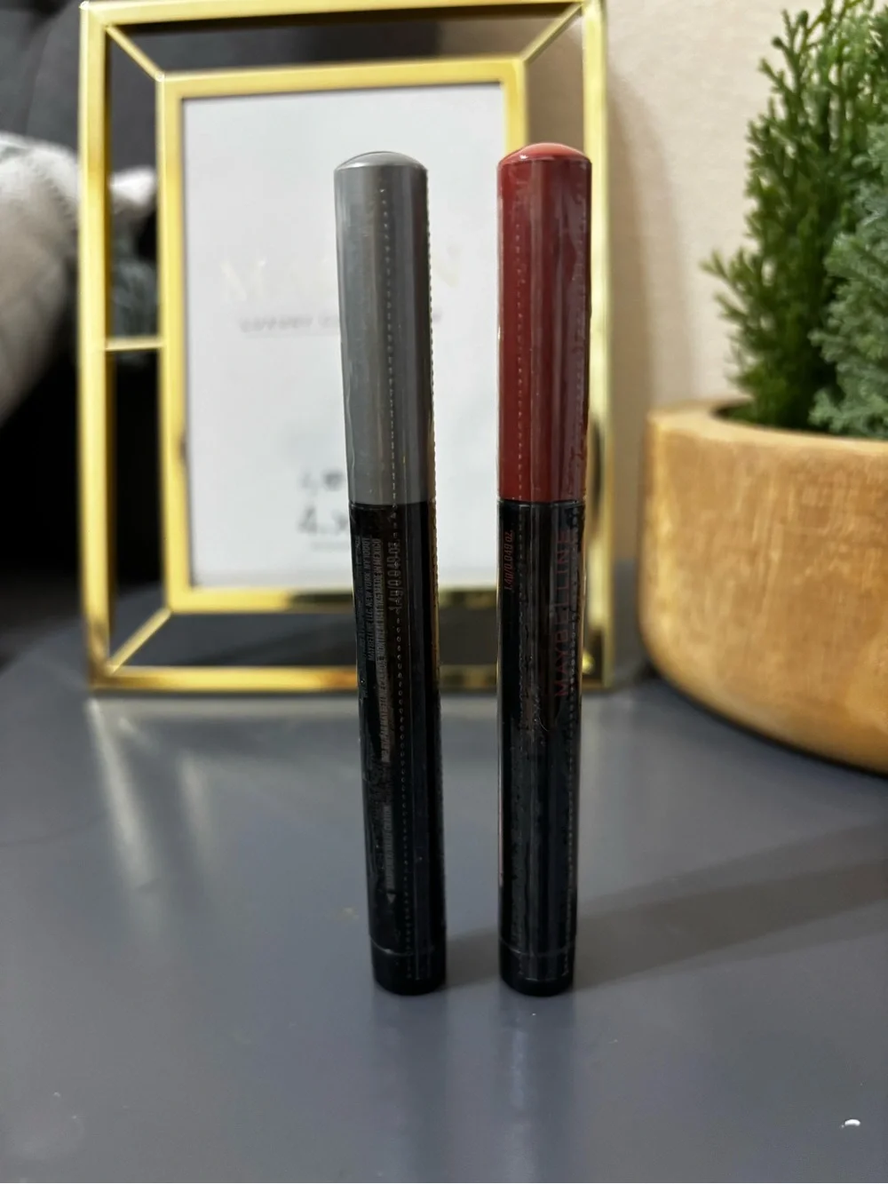 Maybelline Color Show Eyeshadow Sticks — Silver & Brick Red